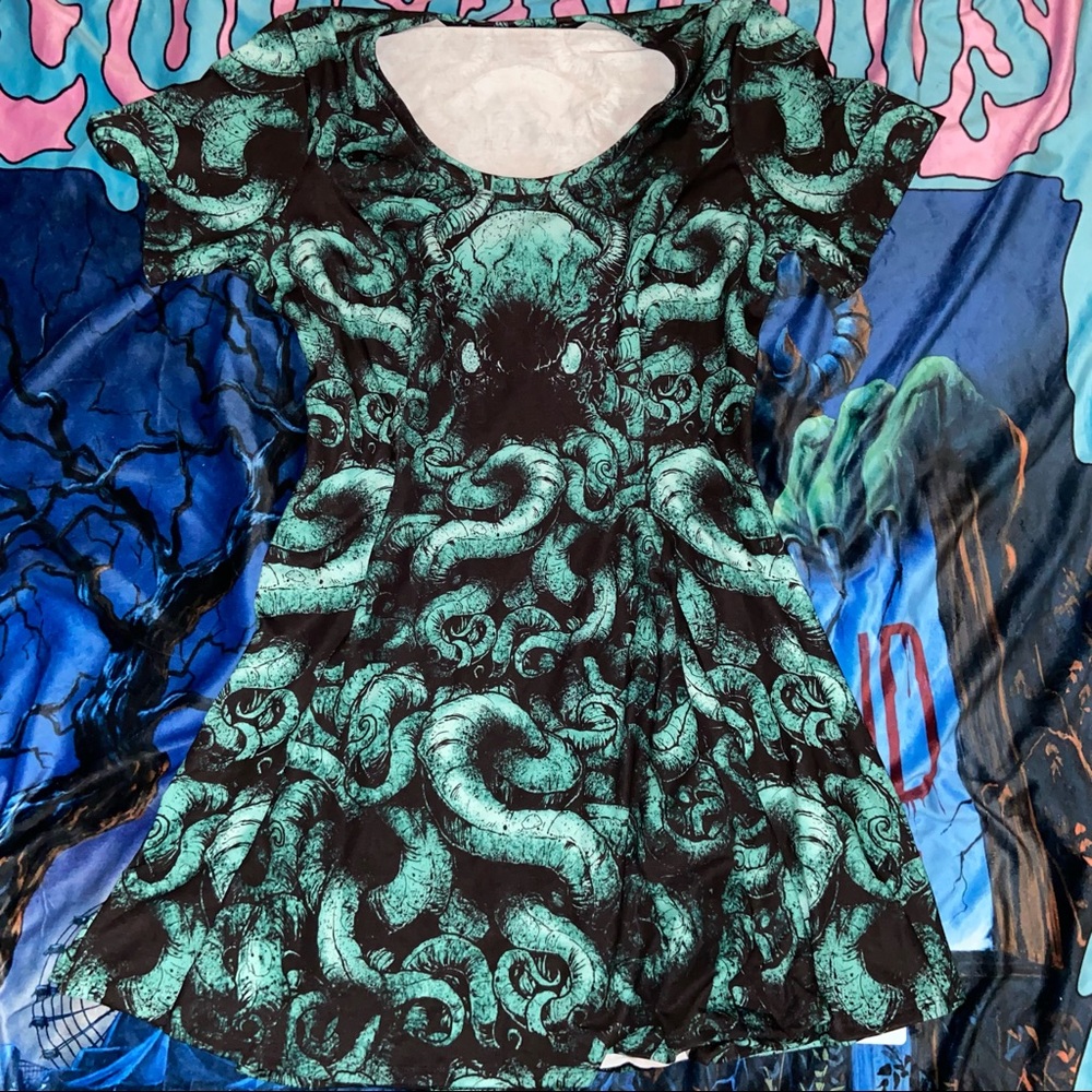 Blackmilk Clothing From Below Scoop Evil Tee Dress